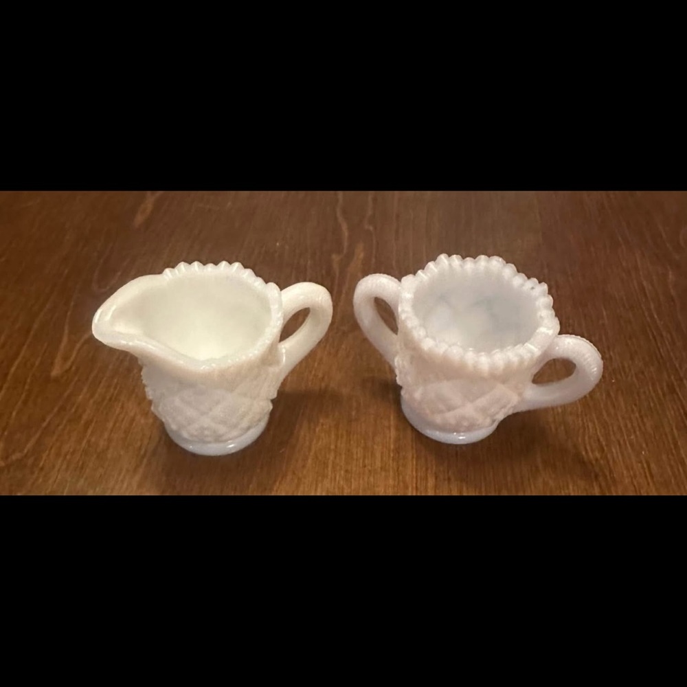 Vintage - Westmoreland Milk Glass - Child's Creamer and Sugar Set